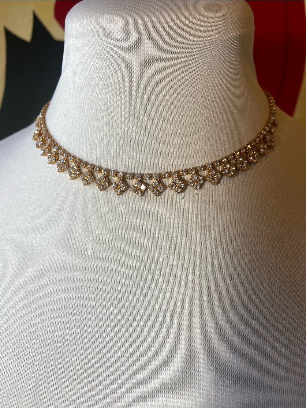 Vintage Gold Crystal Fringe Choker Necklace - Women Jewelry